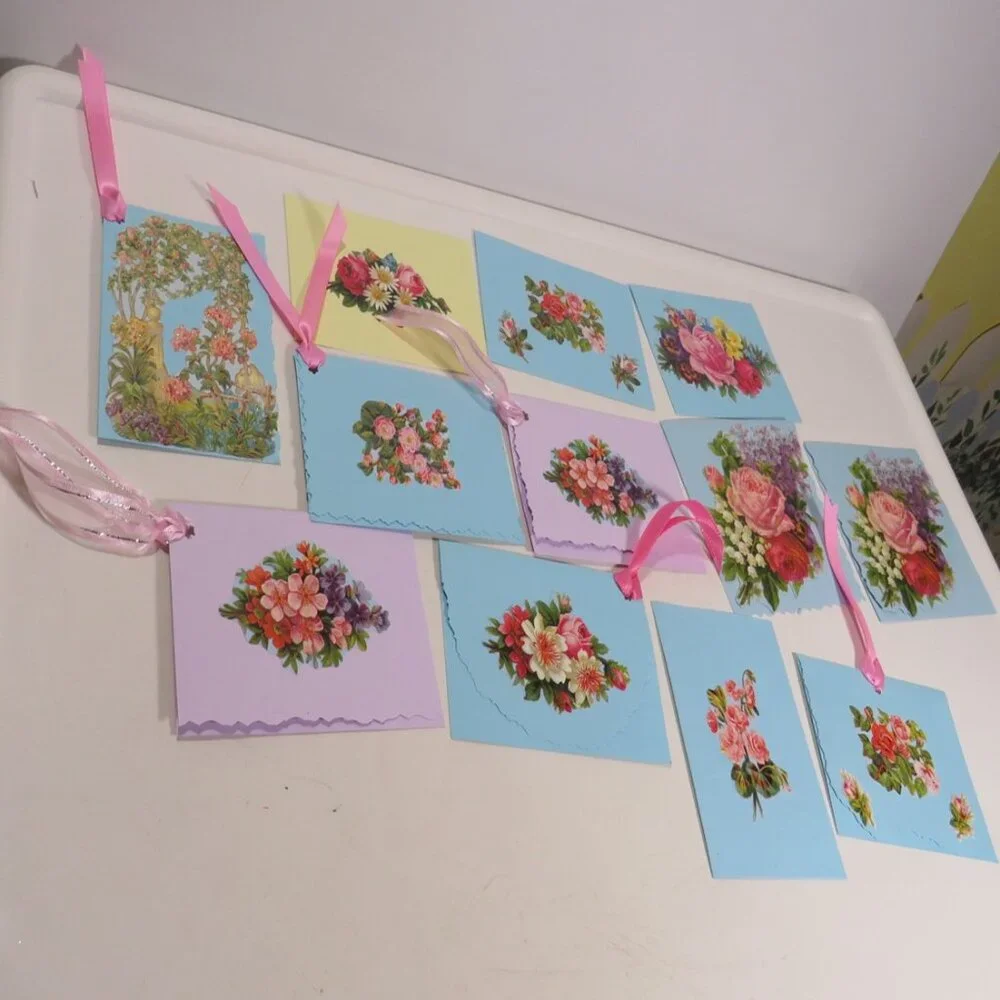 Victorian Gift Tags Cardstock with some embossed images & glitter paint accents